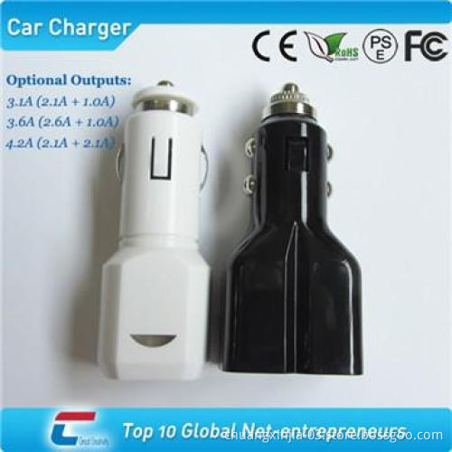 Mini car charger for mobile phone charger with dual usb output
